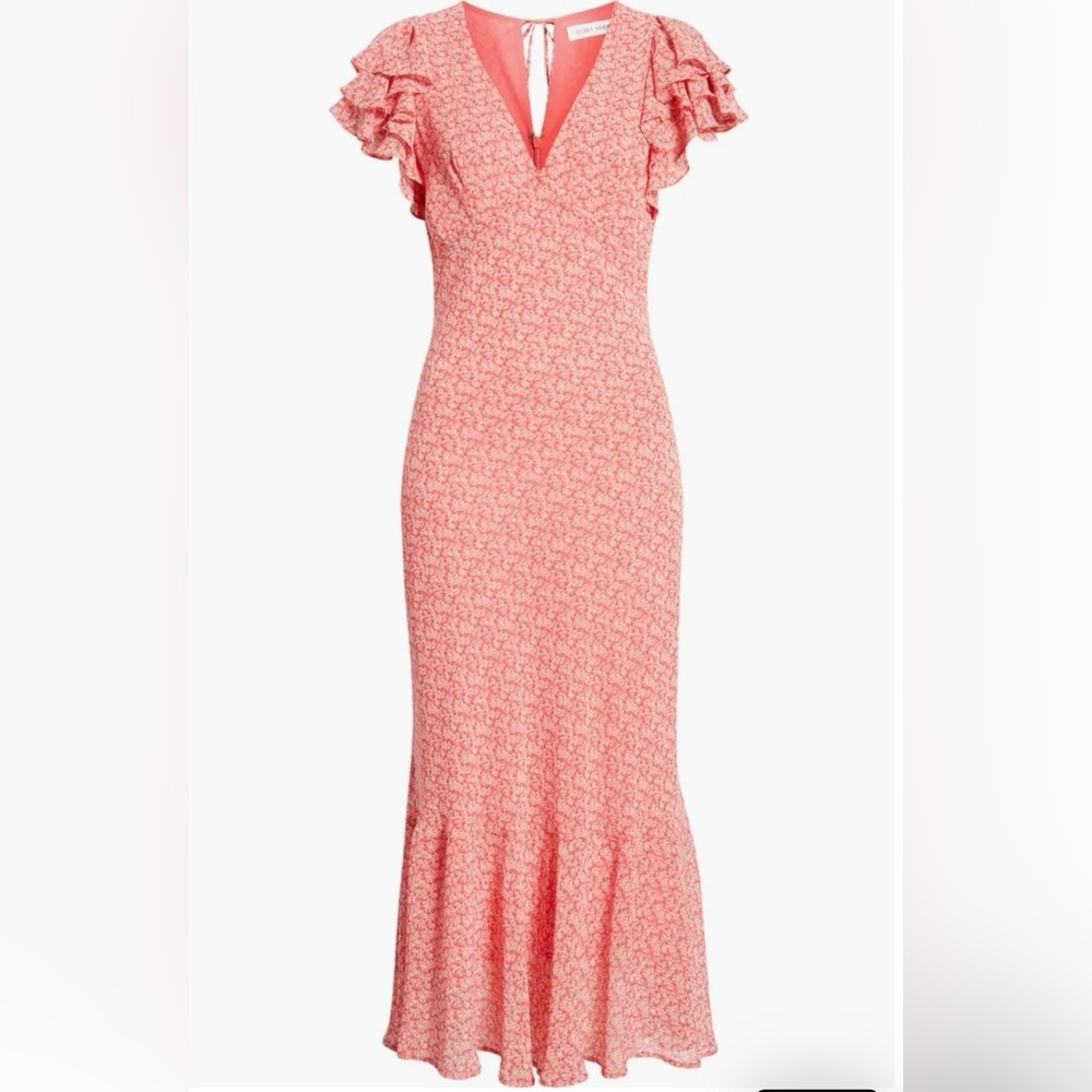 Ditsy Ruffle Sleeve Maxi Dress